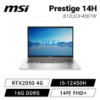圖片 ⭐️MSI Prestige 14H B12UCX-456TW 星空銀 微星輕薄效能筆電/i5-12450H/RTX2050 4G/16G DDR5/512GB PCIe/14吋 FHD+/W11/白色背光鍵盤⭐️