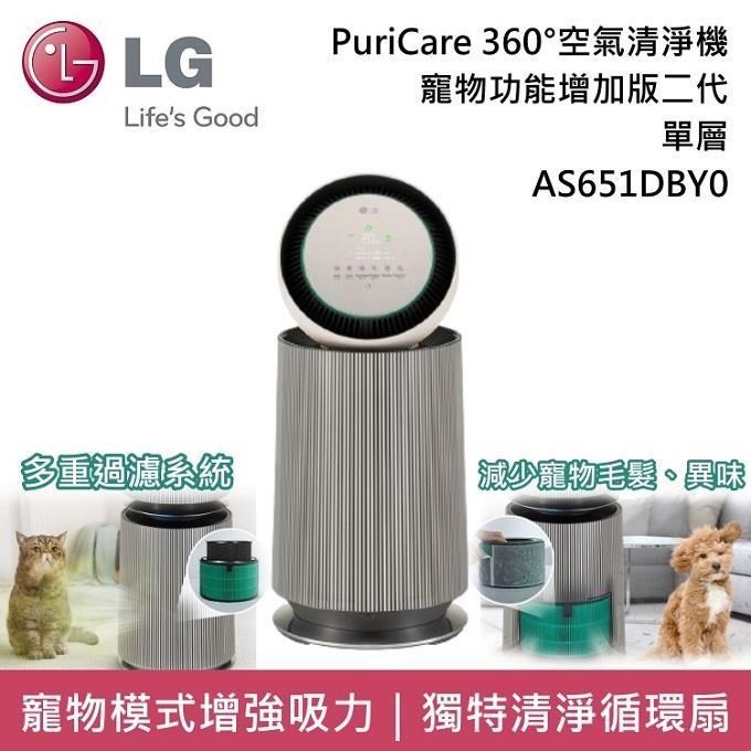 圖片：LG PuriCare 360° 空氣清淨機 寵物功能增加版二代 (AS651DBY0) 