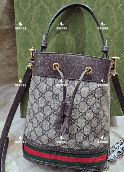 圖片 Gucci 550621 Ophidia small GG bucket 水桶包 中款 束口 手提 肩背包