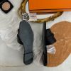 圖片 Hermès KELLY 系列黑色金釦拖鞋