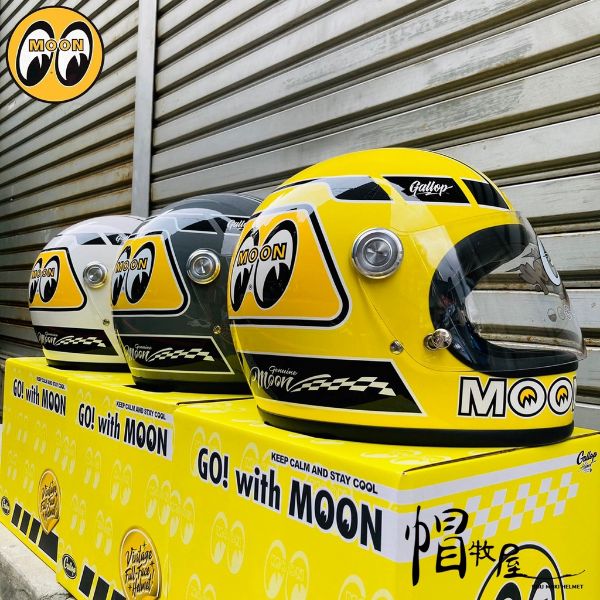 圖片 【帽牧屋】Gallop X MOONEYES TRACK SAFETY 聯名 全罩式 安全帽 樂高帽 復古 黃