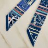 圖片 Hermès Twilly 夏季條紋淺藍絲巾
