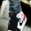 NICEDAY 現貨 Air Jordan 1 Mid SE 白黑紅 高筒 籃球鞋 男款 852542-100