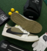 圖片 TRAVIS SCOTT x AIR JORDAN 1 LOW GOLF 白棕綠 高爾夫 倒勾6.0 女生尺寸 FZ3124-200