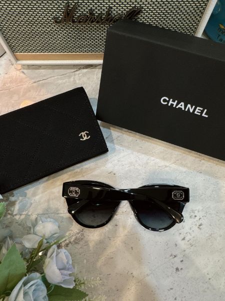 圖片 【現貨】麗睛眼鏡 Chanel【可刷卡分期】香奈兒 CH5477 水鑽雙C太陽眼鏡 小香太陽眼鏡 小香眼鏡 熱買款眼鏡