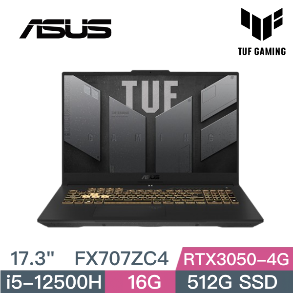 圖片 華碩 ASUS FX707ZC4-0071A12500H 機甲灰  分期零利率