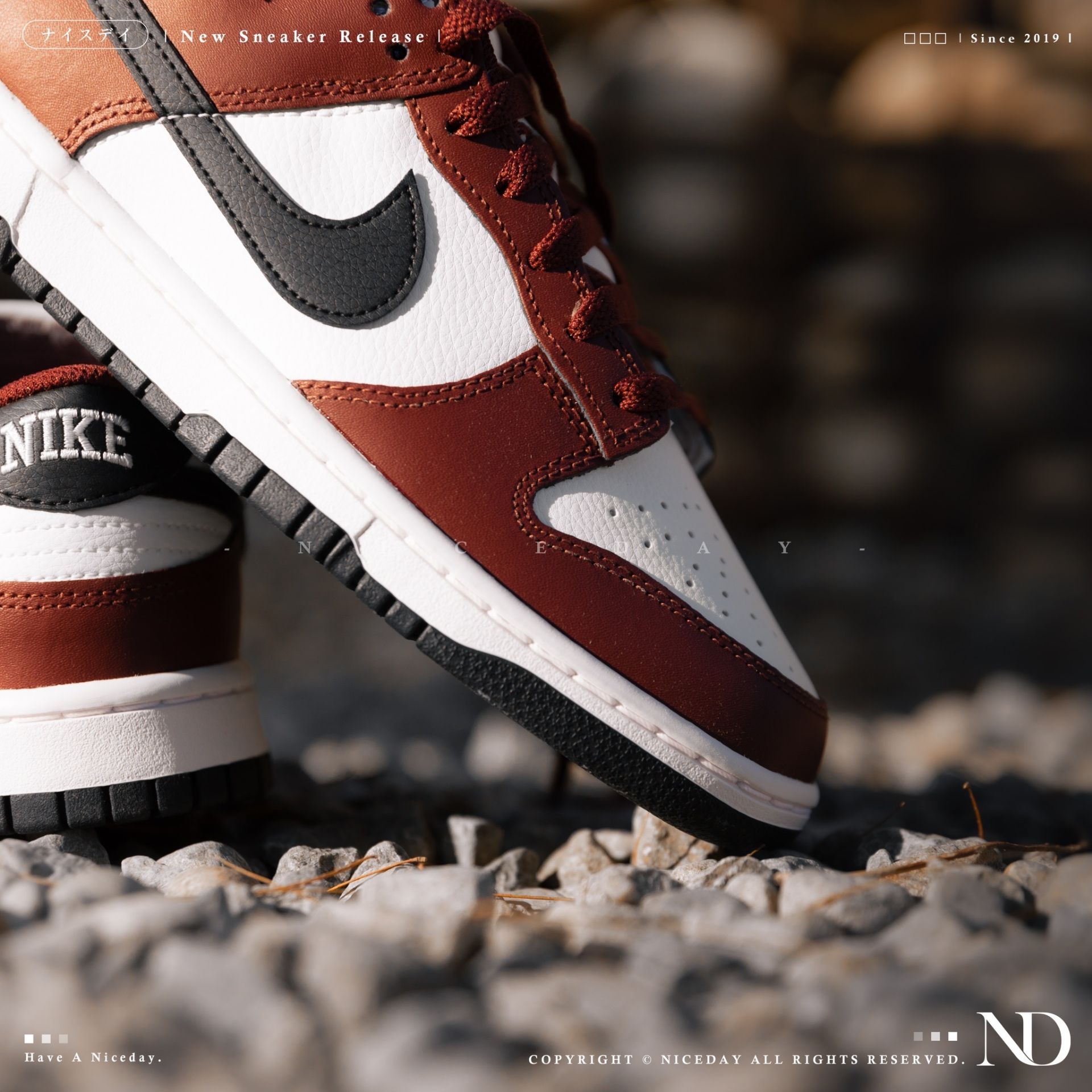 NICEDAY 代購 Nike Dunk Low 酒紅黑勾 復古 LOGO 紅 黑 白 海外限定 FZ4616-600