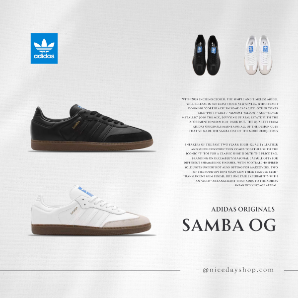 NICEDAY 代購Adidas Samba OG 黑男女尺寸IE3438-zingala商店