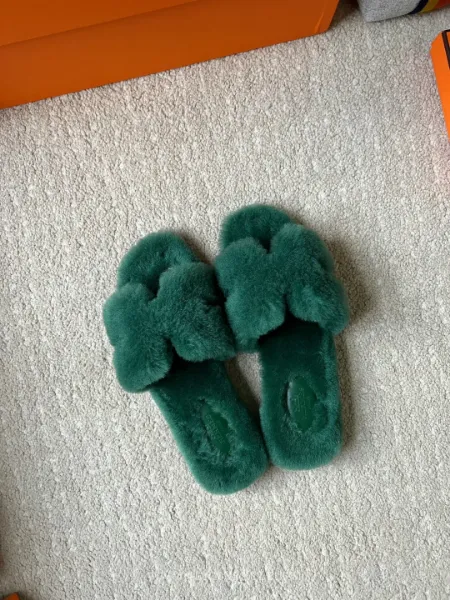 圖片 HERMES ORAN 毛毛拖鞋