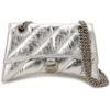 圖片 Balenciaga 716351 Crush 絎縫小號鏈條包 爆裂金屬銀色﻿《佳節年終折扣 優於平日優惠價》