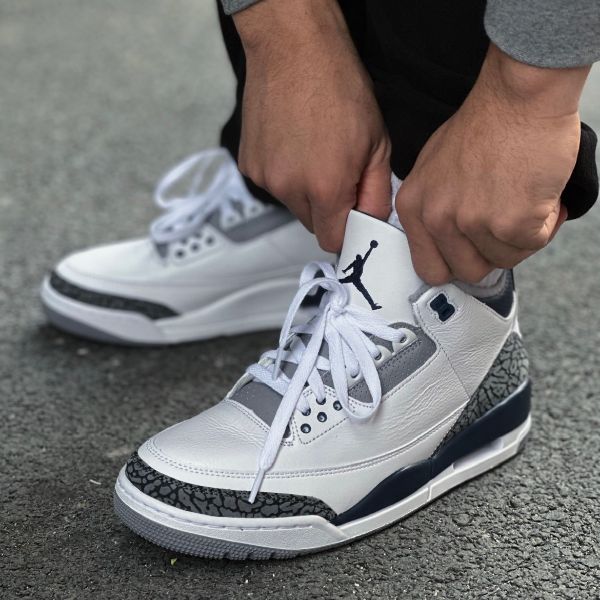 圖片 Nike Air Jordan 3 "Midnight Navy" 灰藍 爆裂紋 CT8532-140