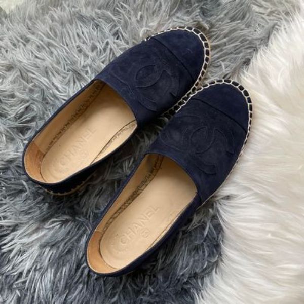 圖片 Chanel 深藍麂皮漁夫鞋