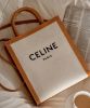 圖片 Celine 192082 帆布 Logo 小款凱旋門 Cabas 包 棕色/自然色《2024季度★全新商品 》