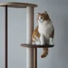 圖片 日本 KARIMOKU Cat Tree 貓跳台爬架｜實木｜米色＆胡桃原木色