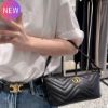 圖片 Gucci ‎739166 GG Marmont 绗缝肩背包 黑色﻿《2024 季度新品》