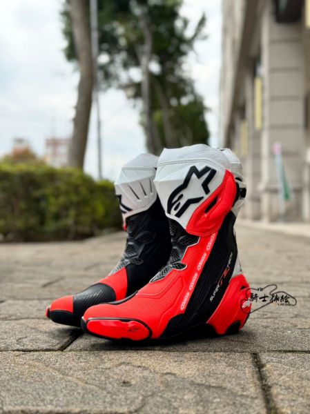 圖片  ALPINESTARS A星 Supertech R VENTED 黑白紅 防摔 打孔 車靴
