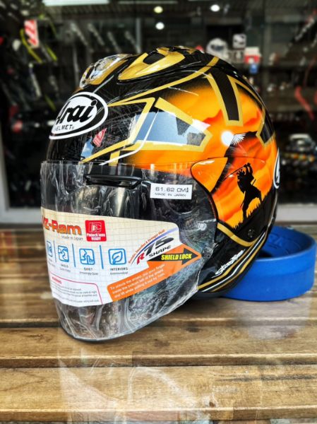 圖片 UPC騎士精品_台中店 ARAI VZ-RAM 彩繪款 金武士 Pedrosa gold 安全帽 進口帽 半罩