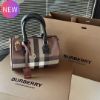 圖片 Burberry 80696631 迷你格紋保齡球包 深樺木棕《2024季度新品》