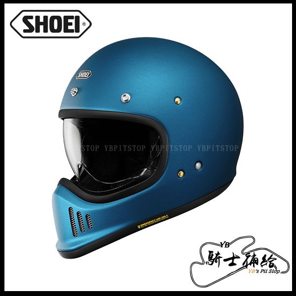 圖片 SHOEI EX-ZERO 素色 藍 代理公司貨 山車帽 復古 越野 全罩 安全帽 內藏鏡片