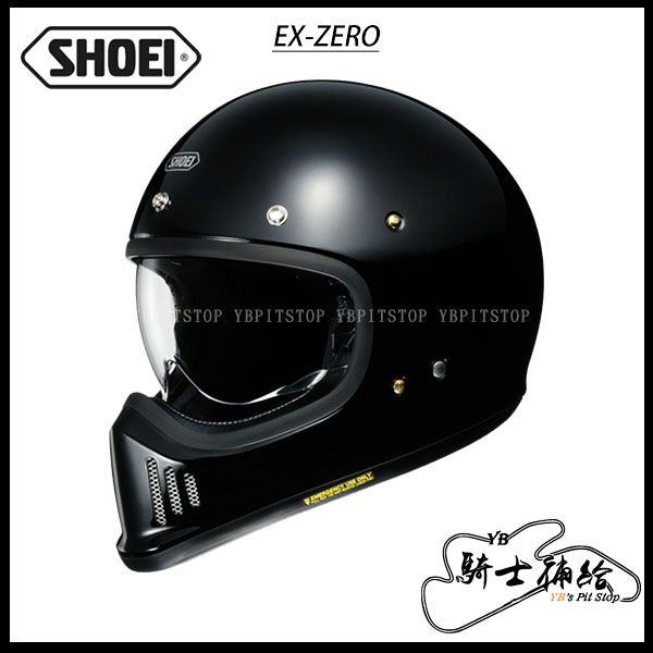 圖片 SHOEI EX-ZERO 素色 亮黑 代理公司貨 山車帽 復古 越野 全罩 安全帽 內藏鏡片