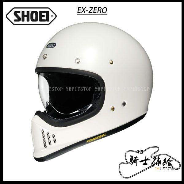 圖片 SHOEI EX-ZERO 素色 亮白 代理公司貨 山車帽 復古 越野 全罩 安全帽 內藏鏡片