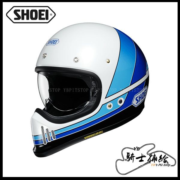 圖片 SHOEI EX-ZERO EQUATION TC-11 白藍 代理公司貨 山車帽 復古 越野 內鏡片