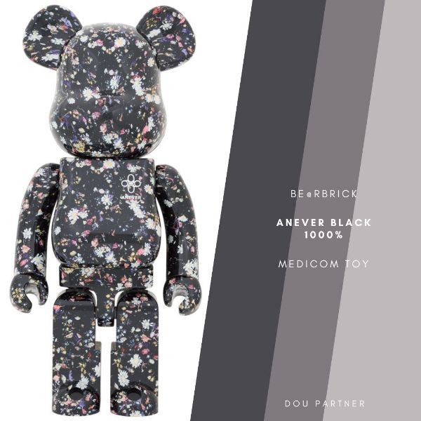 圖片 【Dou Partner】BE@RBRICK ANEVER BLACK 黑碎花 庫伯力克熊 全新品 1000% 現貨