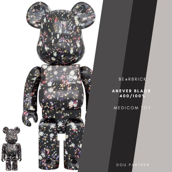 圖片 【Dou Partner】BE@RBRICK ANEVER BLACK 黑碎花 庫伯力克熊 全新品 100/400% 現貨