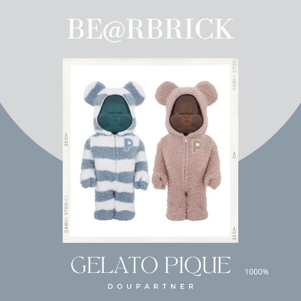 圖片 【Dou Partner】BE@RBRICK GELATO PIQUE 睡衣熊 一對 1000% 全新未拆 庫伯力克熊 現貨