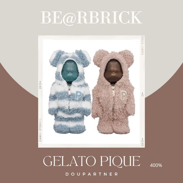 圖片 【Dou Partner】BE@RBRICK GELATO PIQUE 睡衣熊 一對 400% 全新未拆 庫伯力克熊 現貨