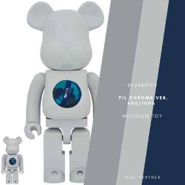 圖片 【Dou Partner】BE@RBRICK PiL CHROME Ver 白色藥片 全新品100/400% 庫伯力克熊 現貨