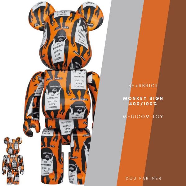 圖片 【Dou Partner】BE@RBRICK MONKEY SIGN 100/400% 庫伯力克熊 未拆 現貨