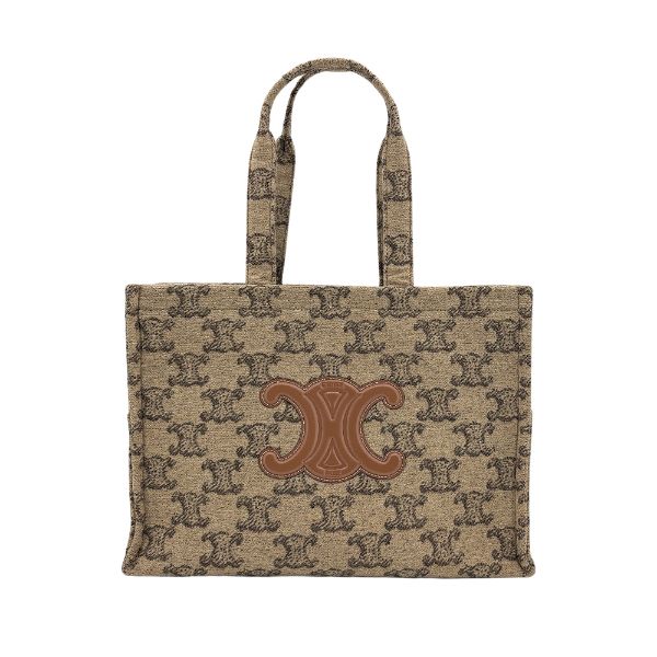 圖片 Celine Triomphe 凱旋門織布印花大型托特包(駝/棕)