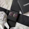 圖片 Chanel 21年秋冬款 紫色字母鏤空耳針