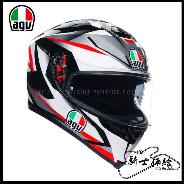 圖片 公司貨 AGV K5 S Plasma 白黑紅 全罩 安全帽 內墨片 亞洲版 K5S