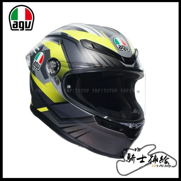 圖片 公司貨 AGV K6 S Excite 消光迷彩 螢光黃 亞洲版 全罩 安全帽 新款 K6S 輕量 大鴨尾