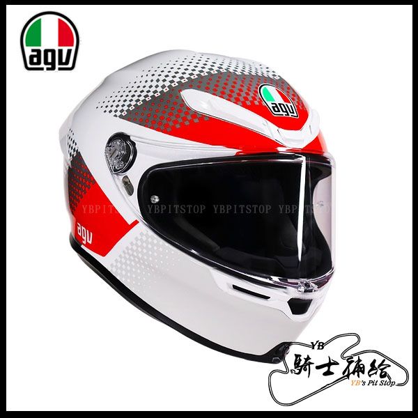 圖片 公司貨 AGV K6 S Fision 珍珠白灰紅 亞洲版 全罩 安全帽 新款 K6S 輕量 大鴨尾
