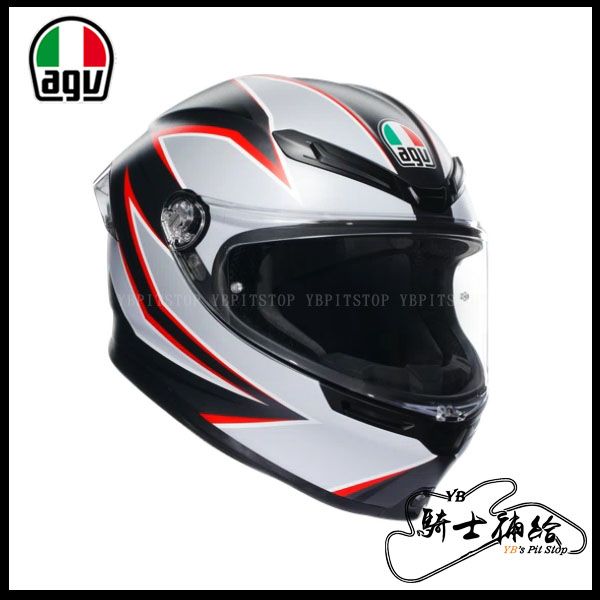 圖片 公司貨 AGV K6 S Flash 消光黑灰紅 亞洲版 全罩 安全帽 新款 K6S 輕量 大鴨尾