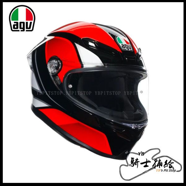 圖片 公司貨 AGV K6 S Hyphen 黑紅白 亞洲版 全罩 安全帽 新款 K6S 輕量 大鴨尾