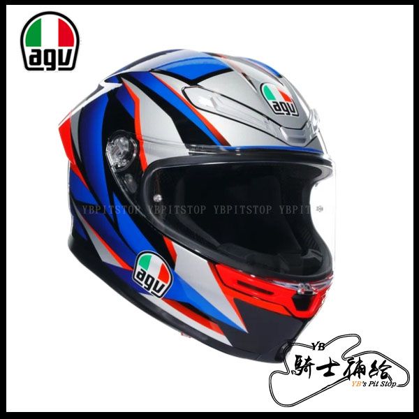 圖片 公司貨 AGV K6 S Slashcut 黑藍紅 亞洲版 全罩 安全帽 新款 K6S 輕量 大鴨尾