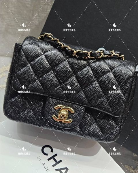 圖片 Chanel mini coco cf 方胖子 荔枝黑金   