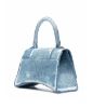 圖片 Balenciaga 593546 小款 Hourglass 仿真印刷牛仔丹寧沙漏包 藍色《春季特賣》