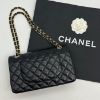 圖片 【哈極品】美品《CHANEL 香奈兒 黑金羊皮菱格紋25公分CF鍊包/肩背包/斜背包》