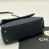 圖片 【哈極品】美品《CHANEL 香奈兒 黑銀荔枝皮紋蟒蛇皮HANDLE中款鍊包/肩背包/斜背包/手提包》