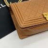 圖片 【哈極品】美品《CHANEL 香奈兒 駝金羊皮菱格25公分boy鍊包/肩背包/斜背包》