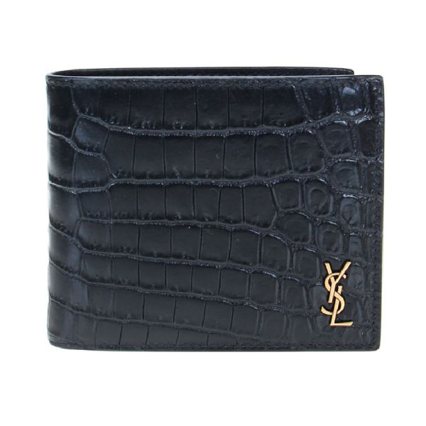 圖片 SAINT LAURENT YSL 聖羅蘭 鱷魚皮壓紋牛皮皮革錢包  607727DZEDW 1000