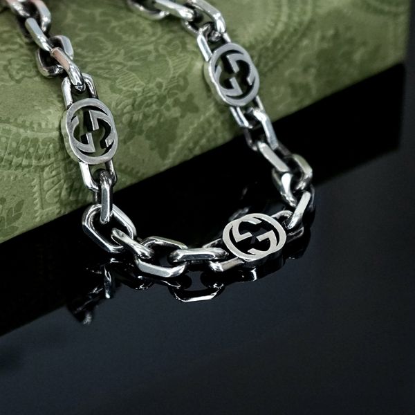 圖片 GUCCI INTERLOCKIN G 雙G復古仿舊經典手鍊 925銀 古馳