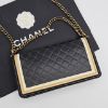 圖片 【哈極品】美品《CHANEL 香奈兒 拼色 羊皮 菱格30公分boy鍊包/肩背包/斜背包》