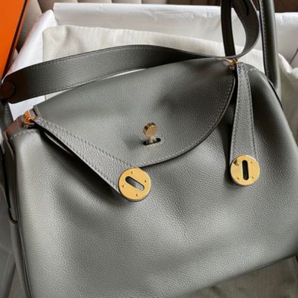 圖片 Hermès 積雨雲灰金釦lindy26