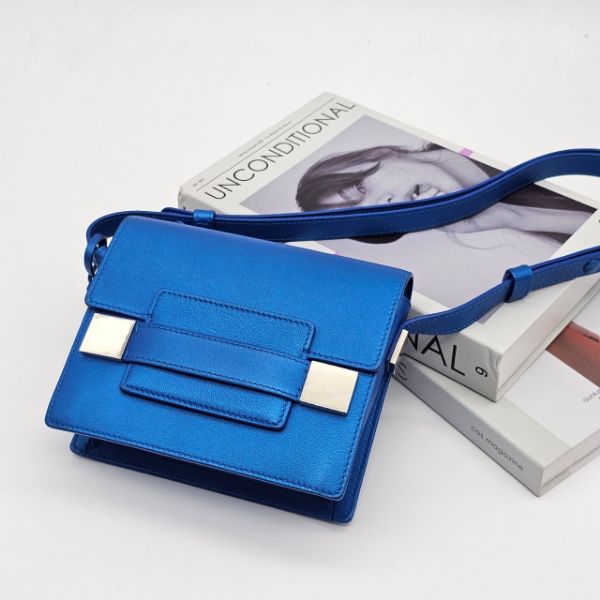 【哈極品】美品《Delvaux 德爾沃 寶藍色 MADAME 肩背包》